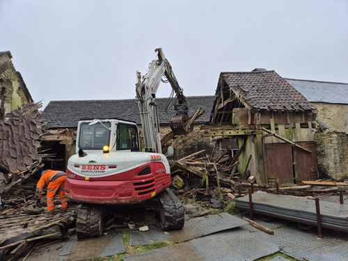 Bens Demolition Division job Remove clapped roofs Badminton estate photo number 3